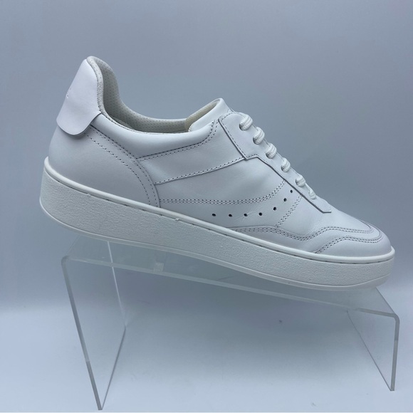 NWT. Zara Women's White Leather Uniform Sneakers. Size 11, 12, 13. - Picture 2 of 15